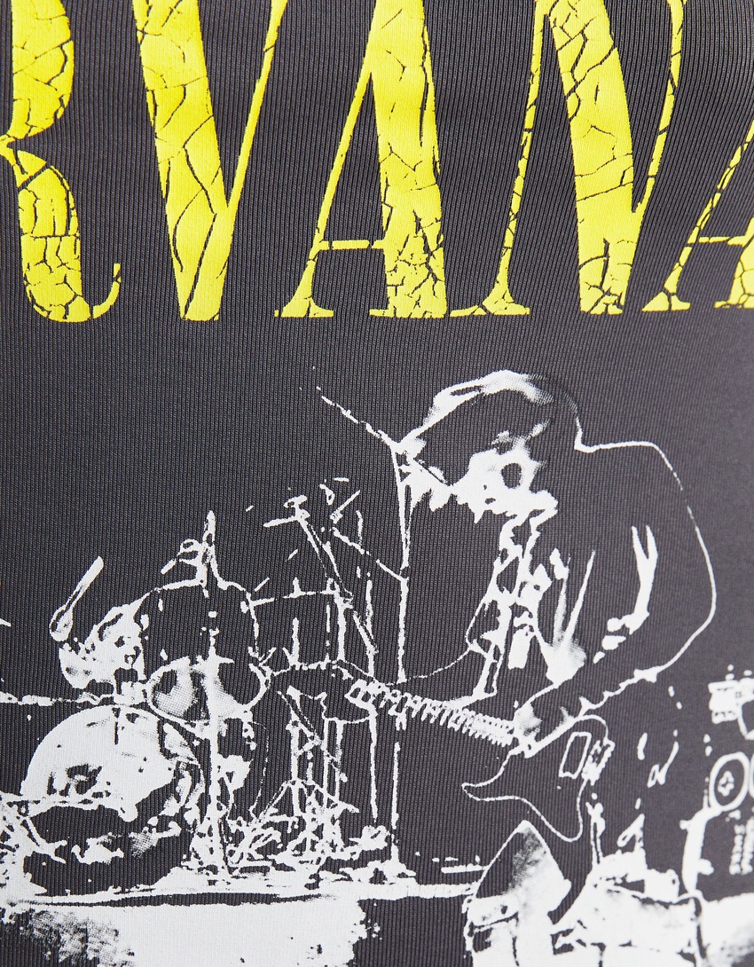 Camiseta de manga comprida com estampa do Nirvana