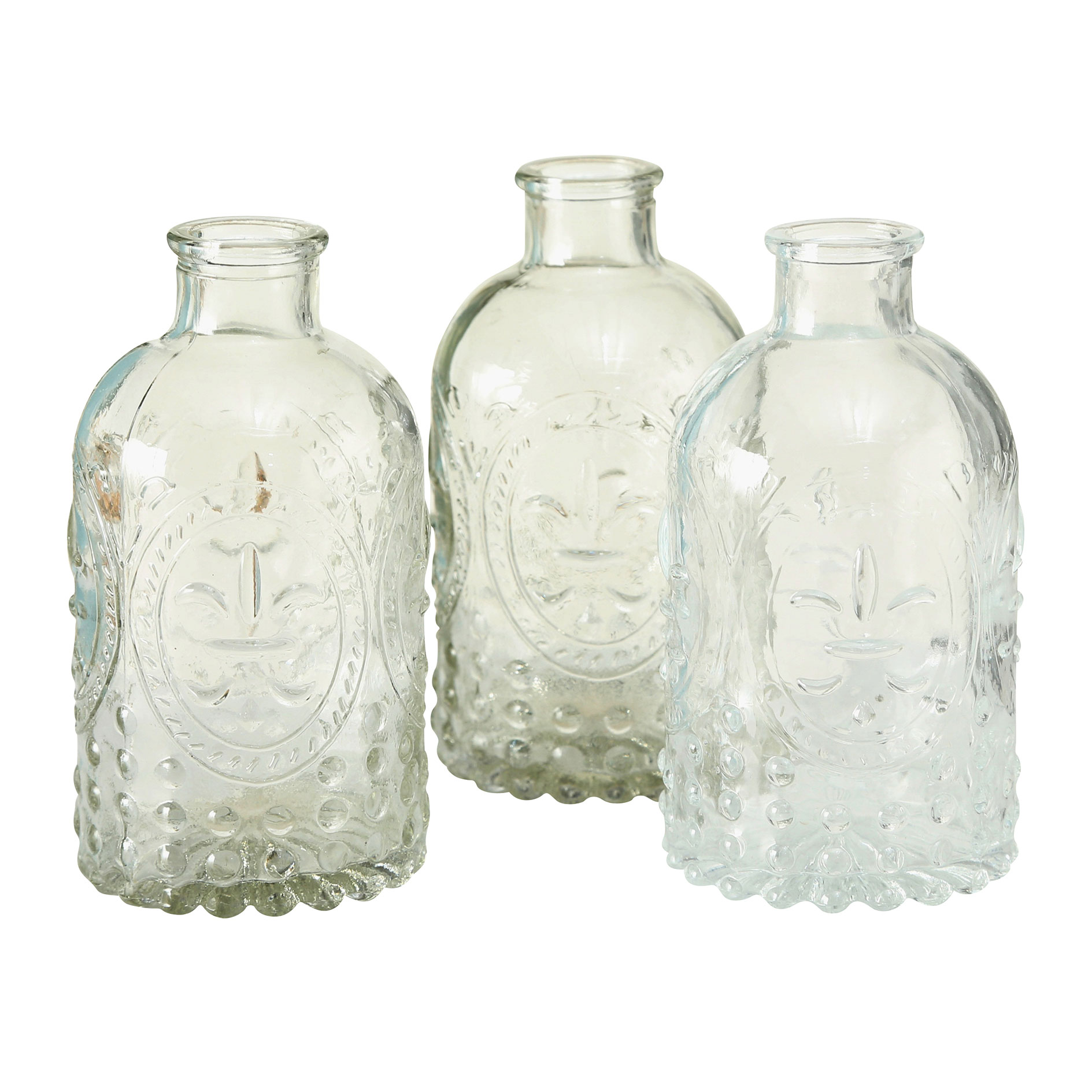 3-teiliges Set Vase - transparent - Glas