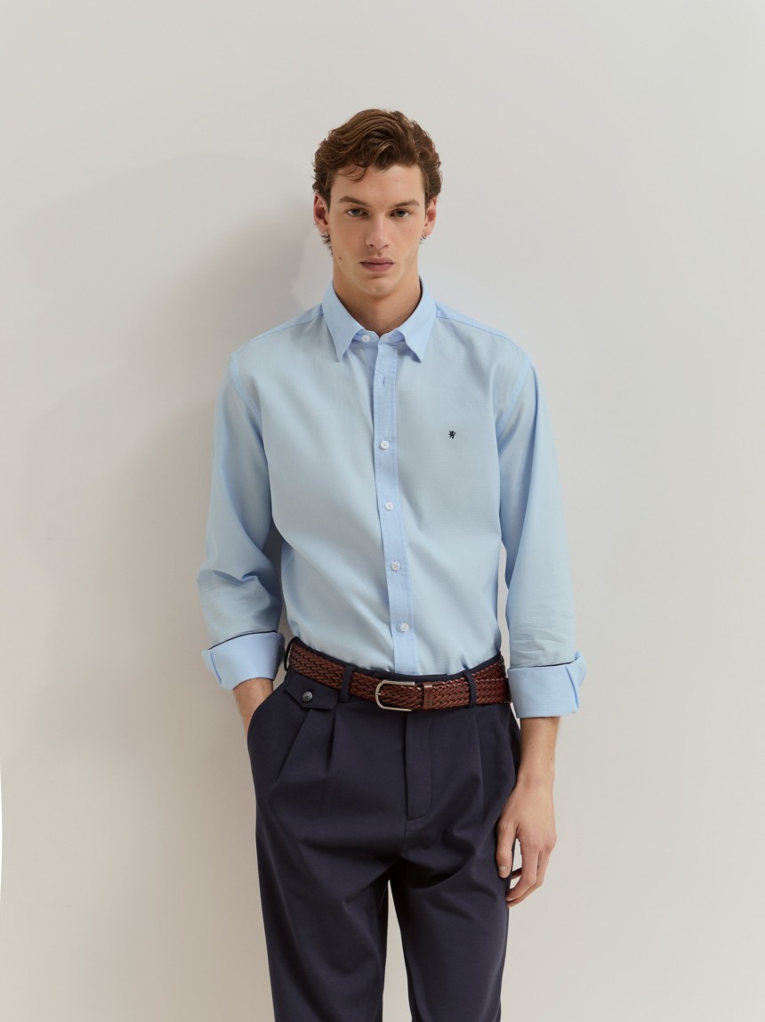 Camisa slim fit de algodão