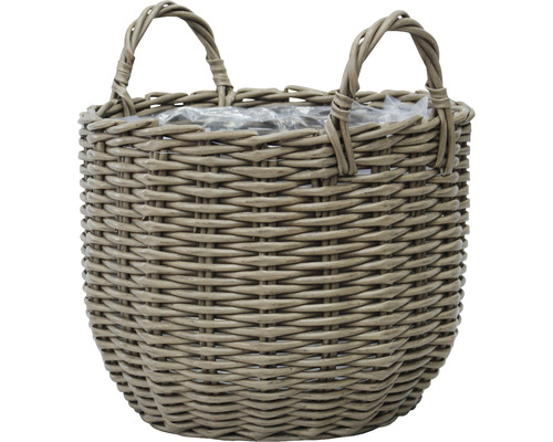 Lafiora polyrotan mand, Ø 44 cm, H 33 cm, bruin