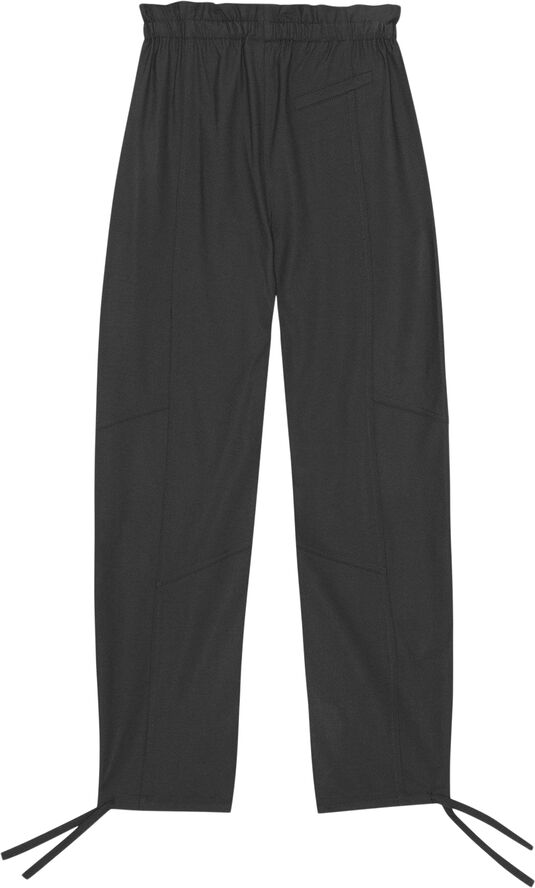 Ganni Drapey Melange Elasticated Waist Pa Black