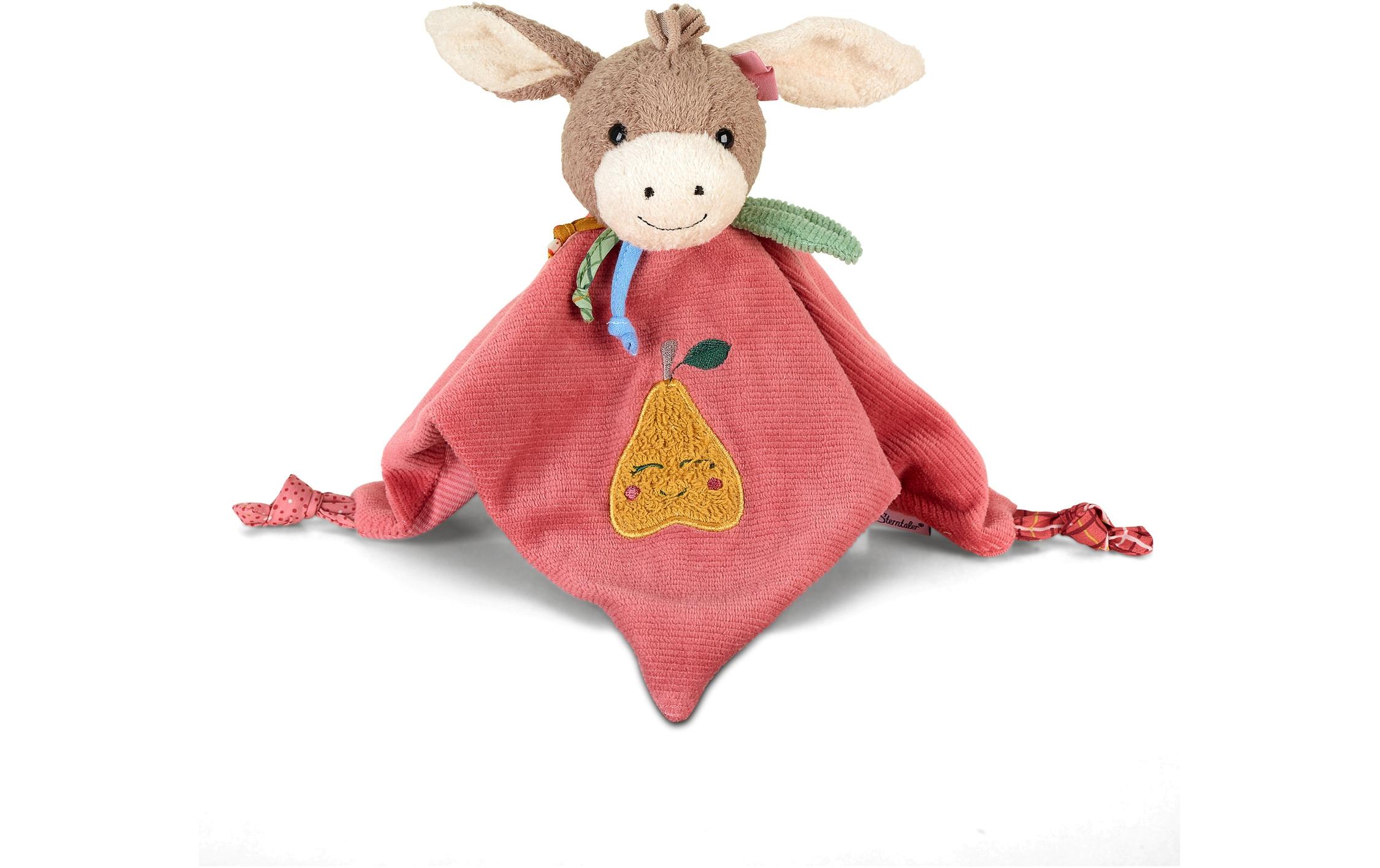 Schmusetuch Esel Emmily Gr. M26 cm grosses Schnuffeltuch aus softem Struktur-Nicki und Flauschstoff