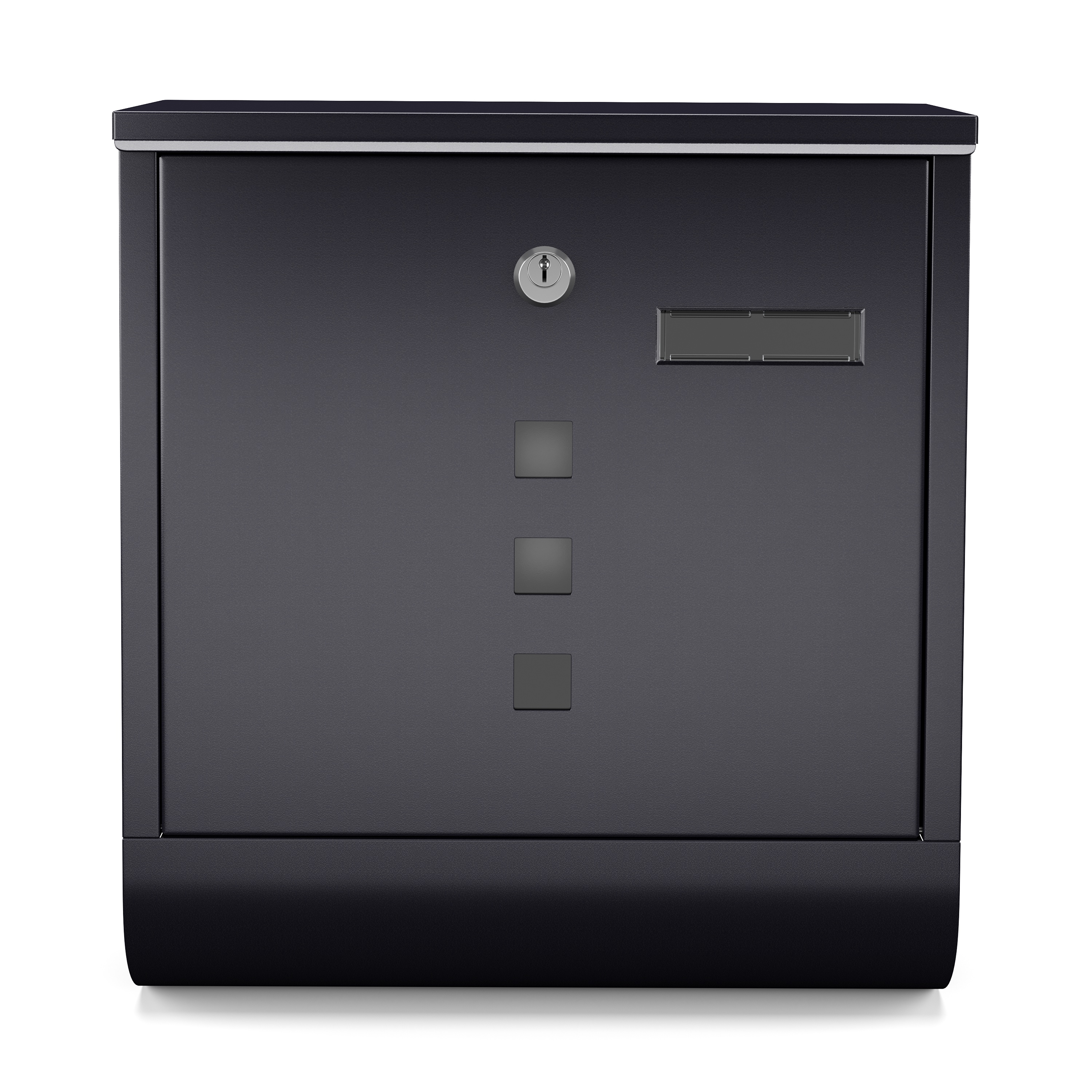 Briefkasten mit Zeitungsfach 33 x 30 cm schwarz