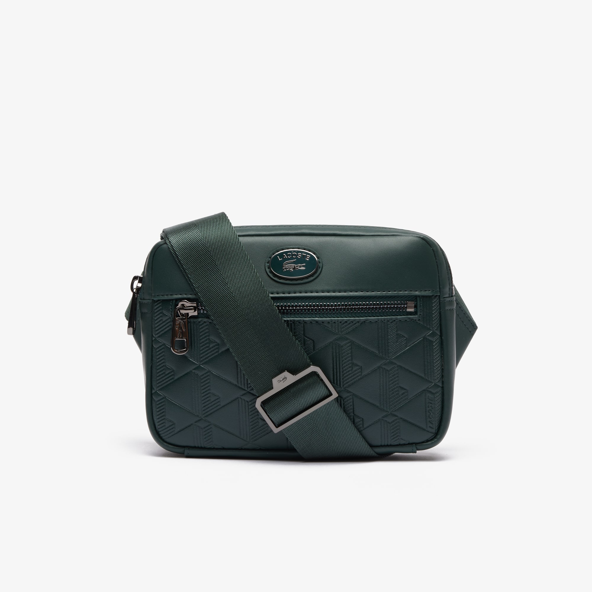 Sac bandoulière avec imprimé monogramme Sacoches & Pochettes - Vert - Lacoste - Homme
