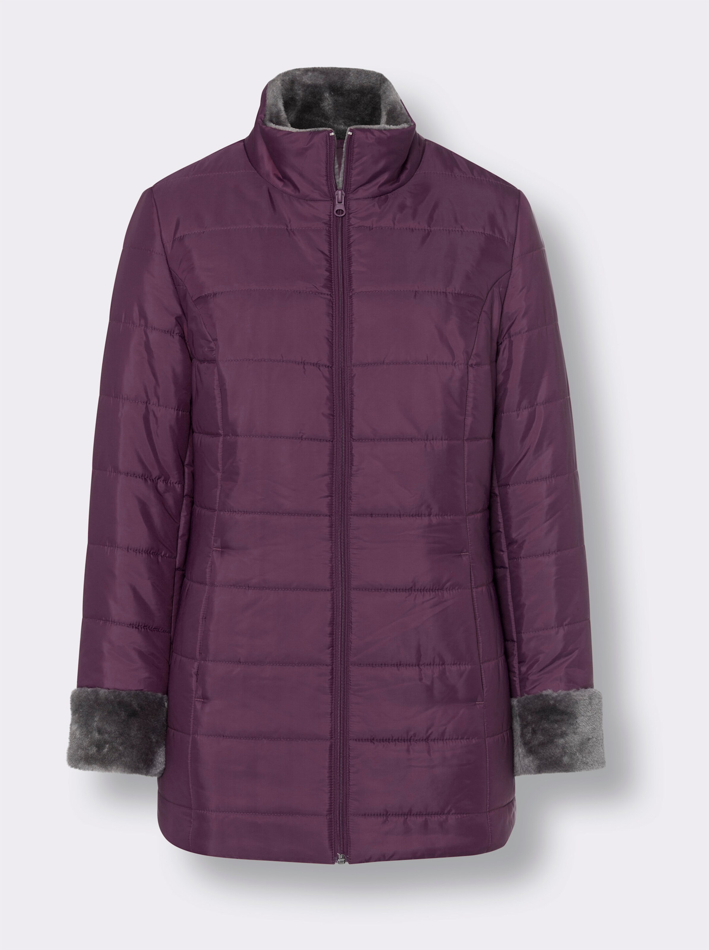 Steppjacke mit Pelz-Imitat