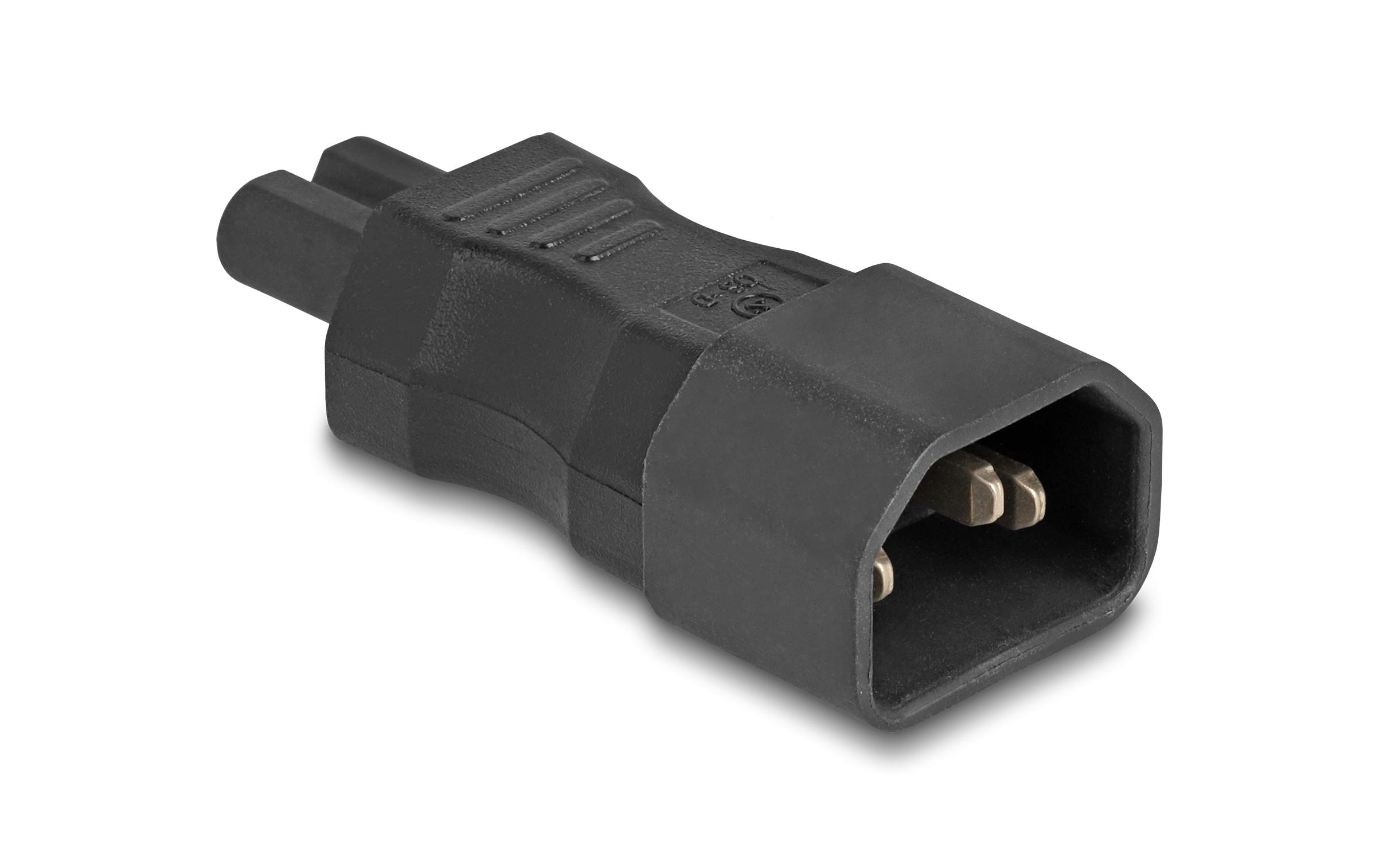 Adapterstecker IEC60320 C14 - C7, geradeDelock Netzadapter IEC 60320 - C14 auf C7, Stecker / Buchse, 2.5 A, gerade