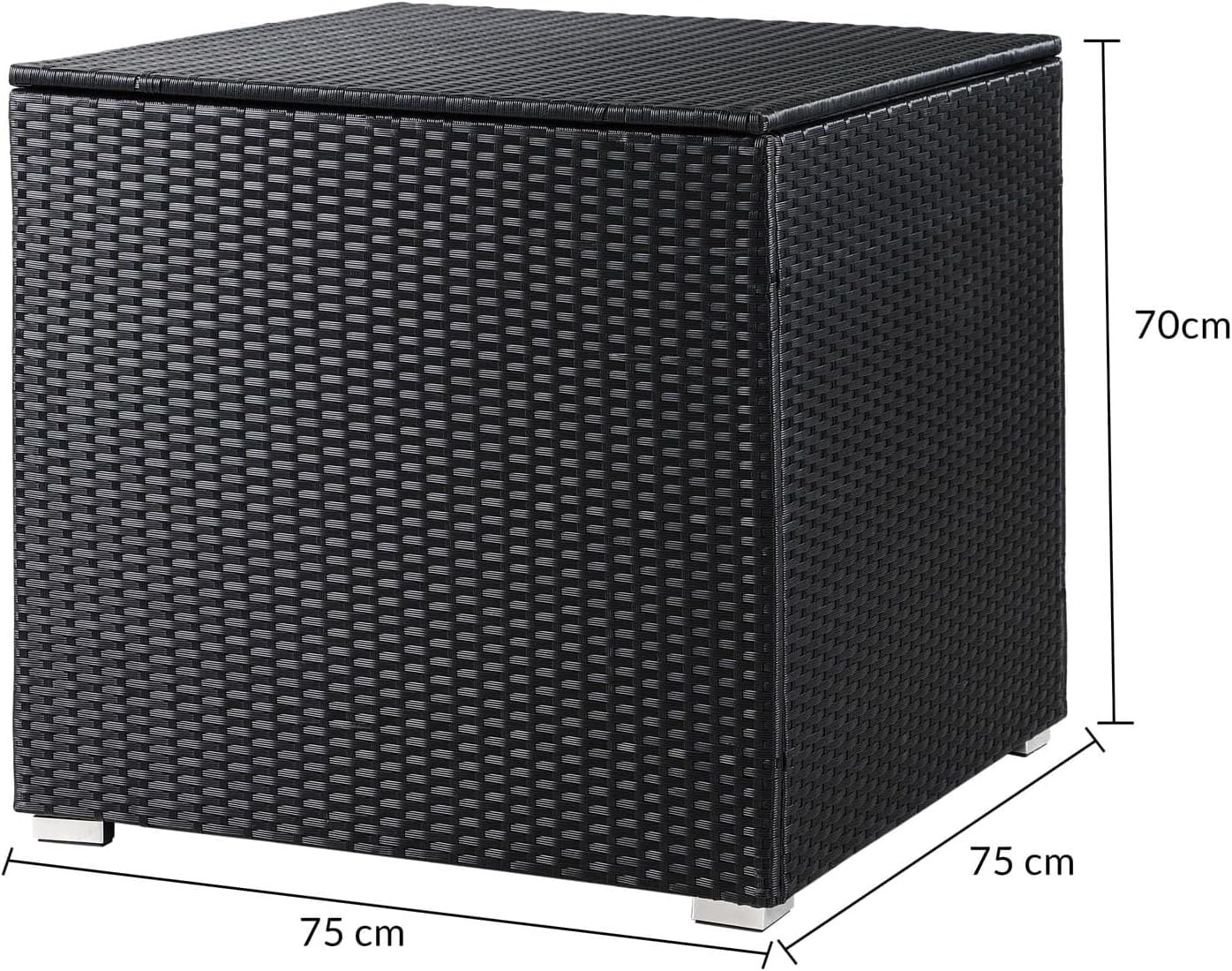 Casaria® Auflagenbox Kissenbox 318 L Garten Aufbewahrungsbox Polyrattan Schwarz