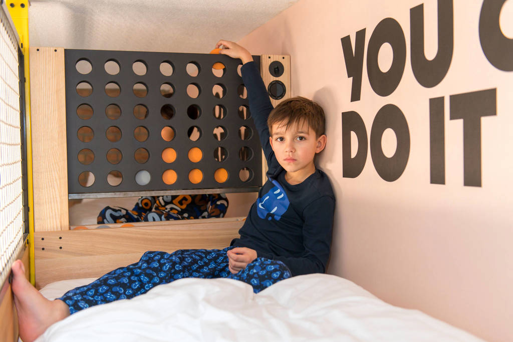 B.Nosy pyjama Zack met printopdruk blauw/zwart