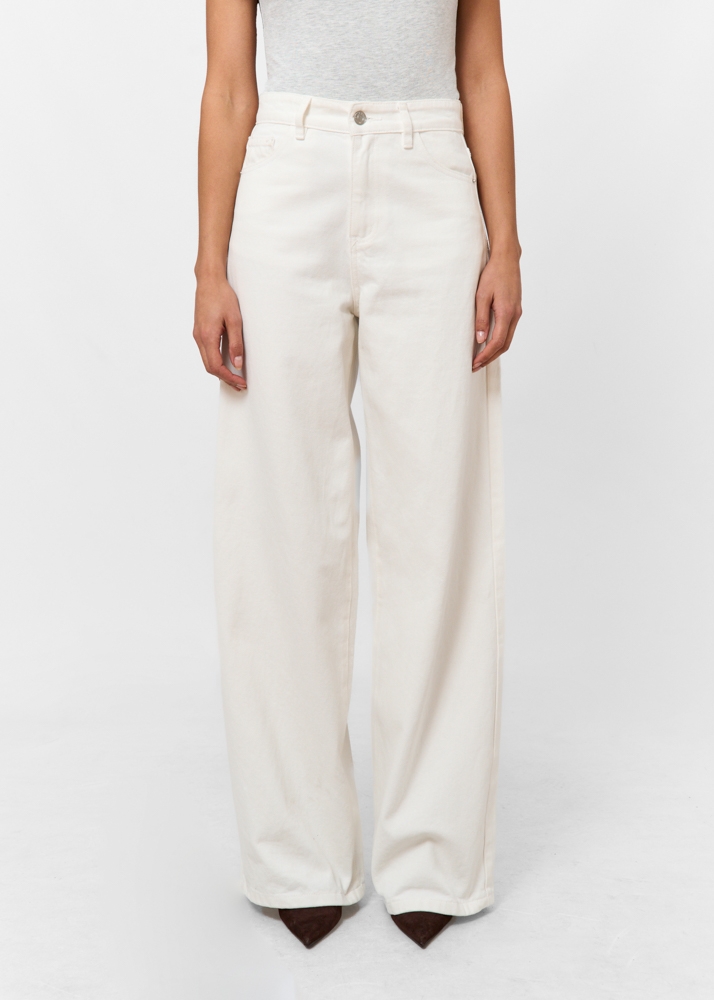 Wide leg classic jeans ecru