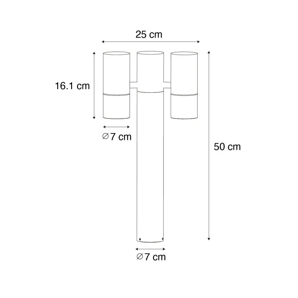 Qazqa staande buitenlampen duo zwart gu10