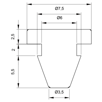Handson kozijnbuffer 11x10mm zwart 6x