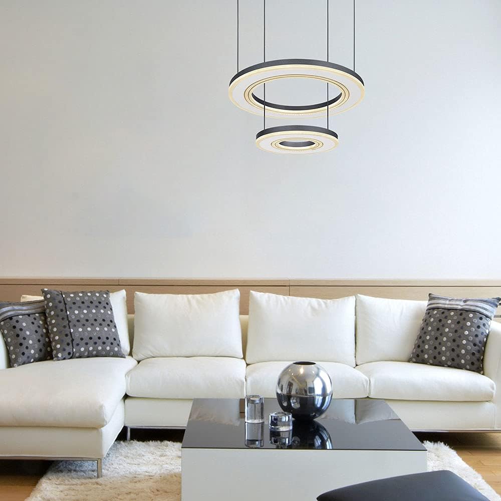 GLOBO Hängelampe Pendelleuchte dimmbar LED Fernbedienung Ring-Design weiß opal H120cm