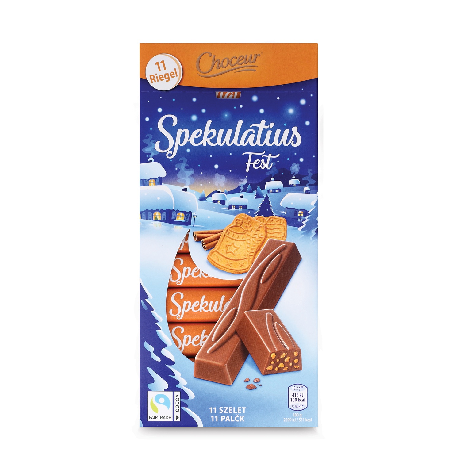 CHOCEUR Winter Schokoriegel, Spekulatius 200 g