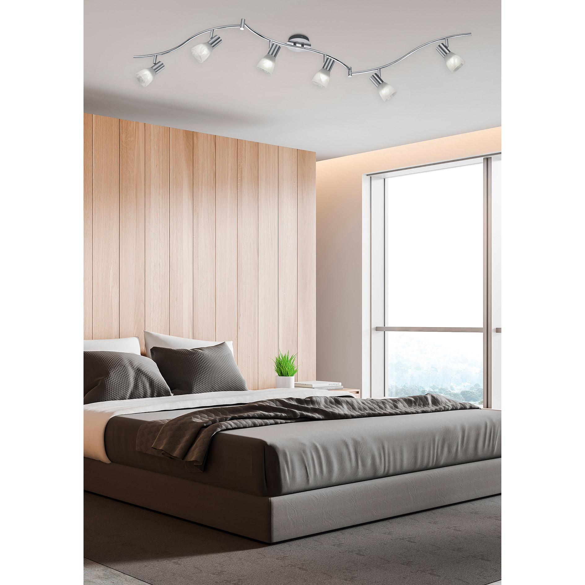 LED-Deckenleuchte - Messing-matt - 180 cm breit