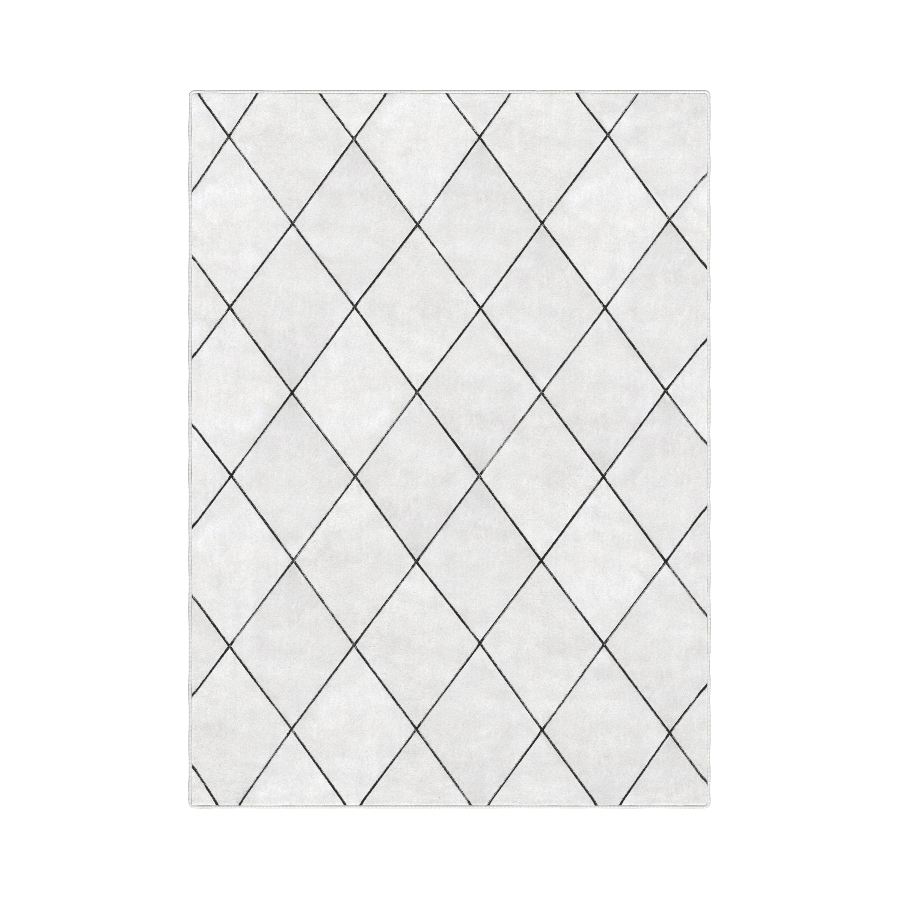 Hochflor Teppich EVE 160 x 220 cm beige/schwarz