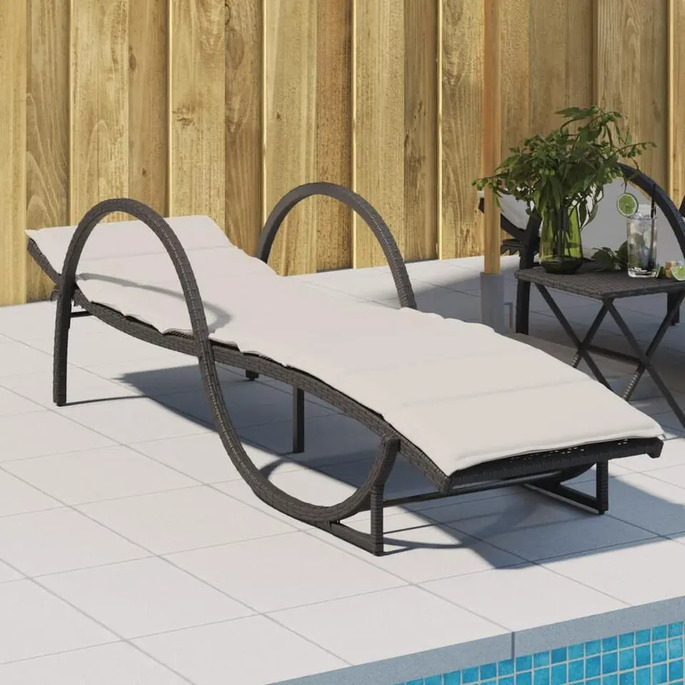 vidaXL - Ligbed - Zwart - Poly rattan