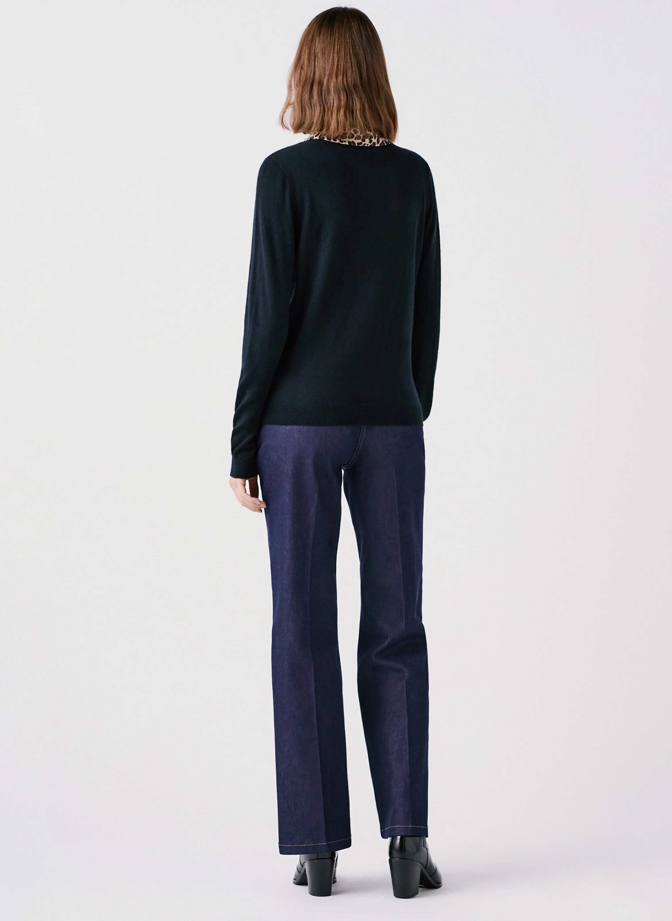 MPAOLA - Pull droit col classique| Noir