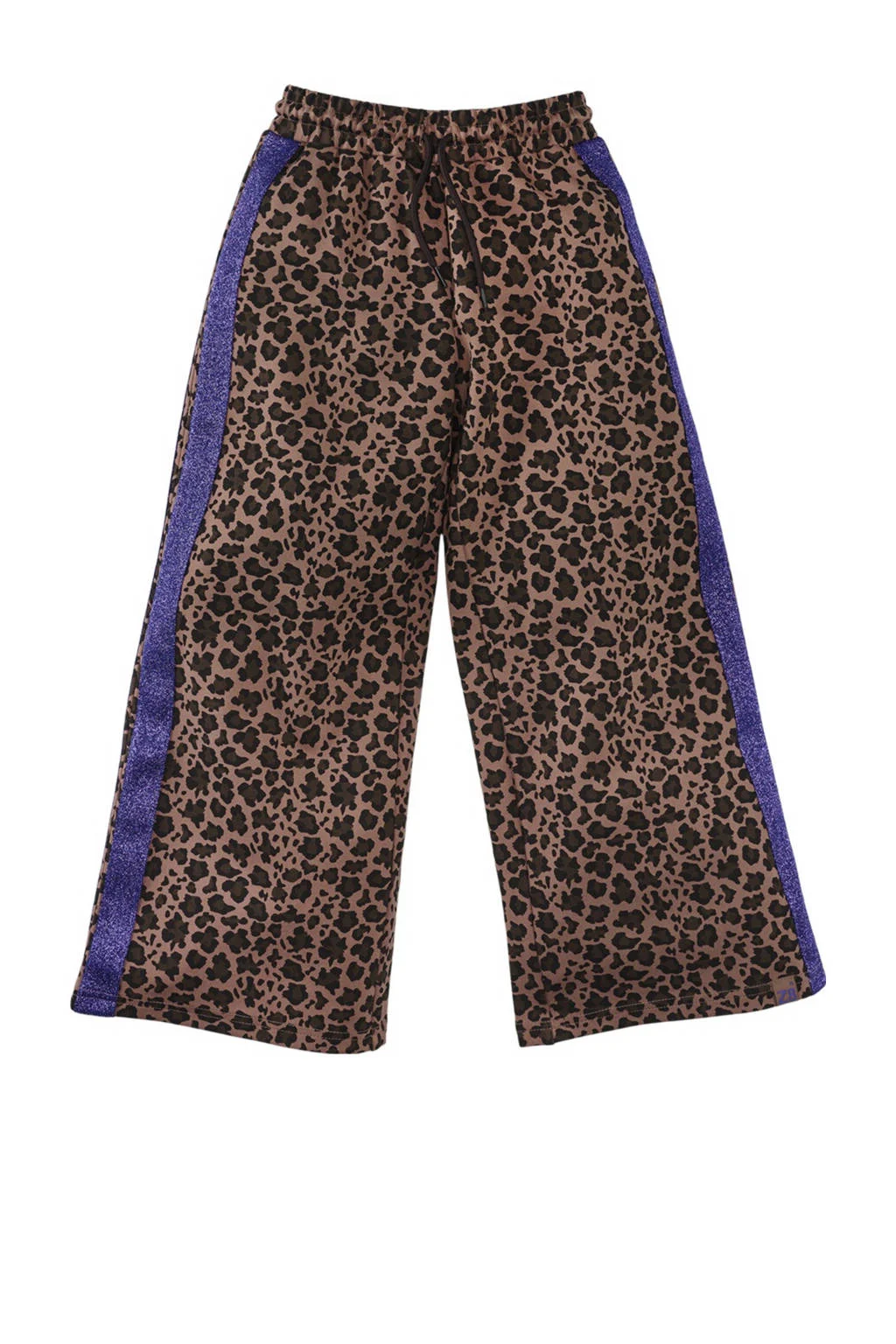 Z8 kids wide leg broek Ameera met panterprint bruin