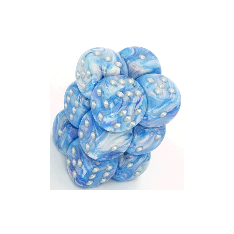 Pack de 12 dés D6 * nacre * BLEU