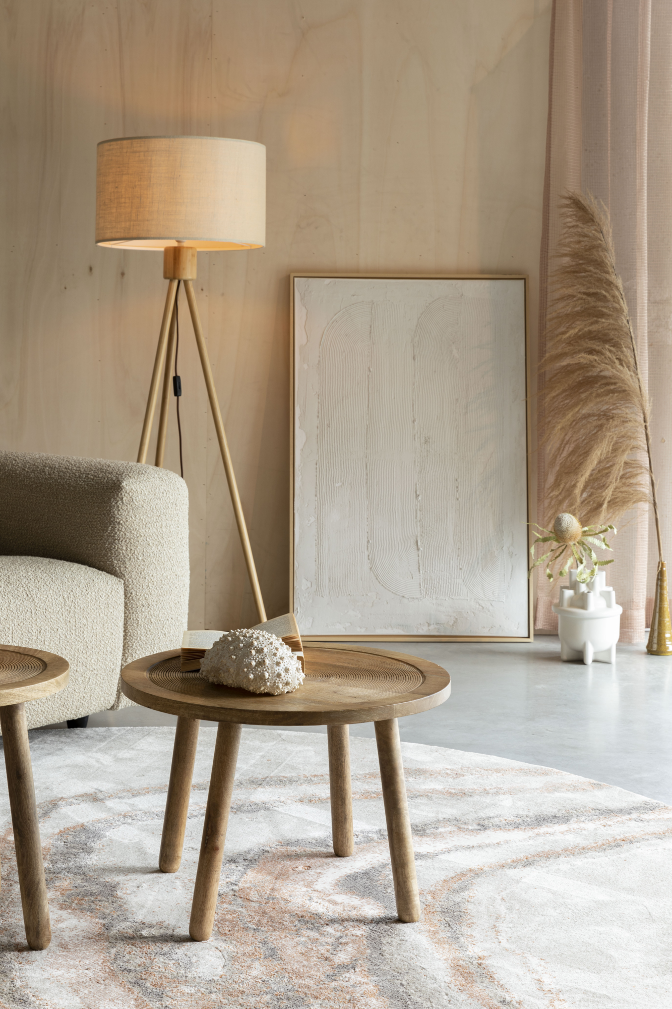 Vloerkleed Solar rond '240 grijs/terra
