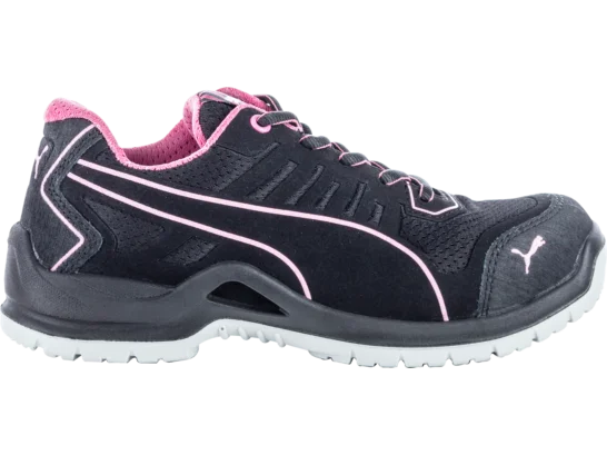 Chaussures de sécurité femme S1P ESD Puma Fuse TC basses noir/rose