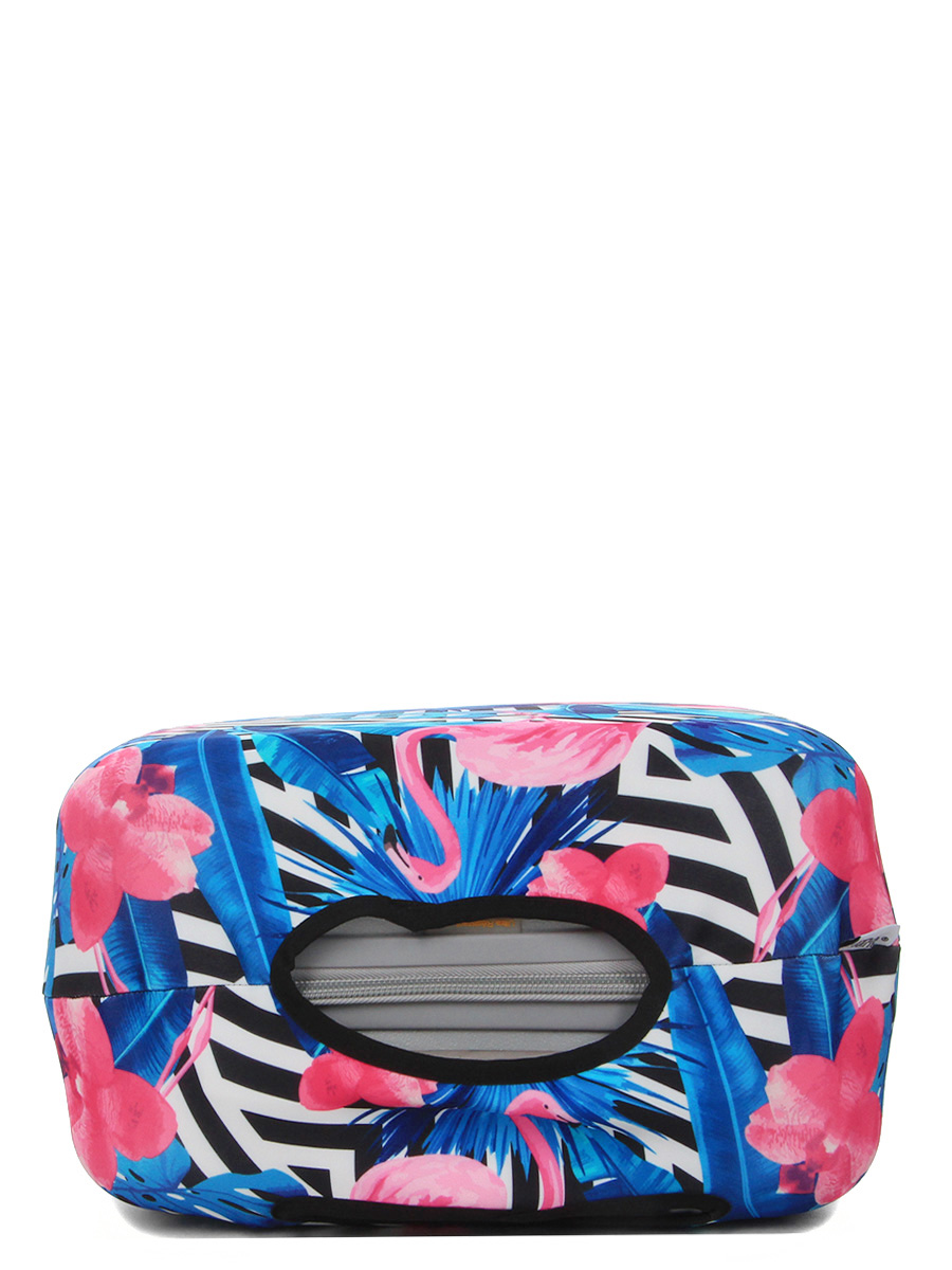 Housse de valise Periea Black & White Stripes with Flamingos S