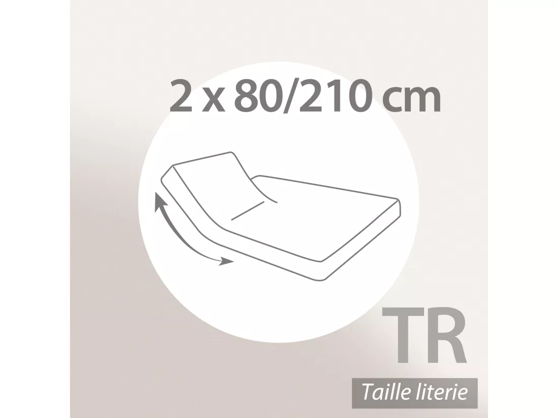 Protège matelas imperméable 2x80x210 ANTONY Spécial lit articulé TR Molleton enduction acrylique Bonnet 40cm