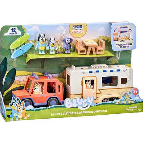 Bluey legesæt - bil og campingvogn