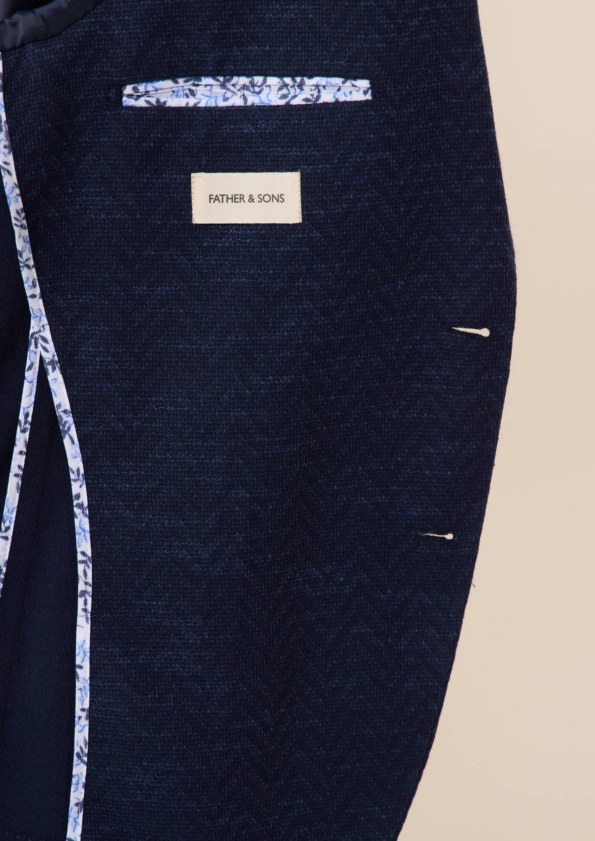 Veste casual Regular en jersey bleu marine à motif fantaisie