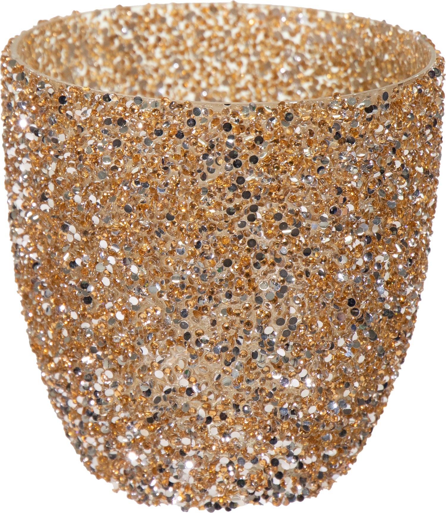 Mega Collections waxinelichthouder Strass goud D 12,5 H 12 cm