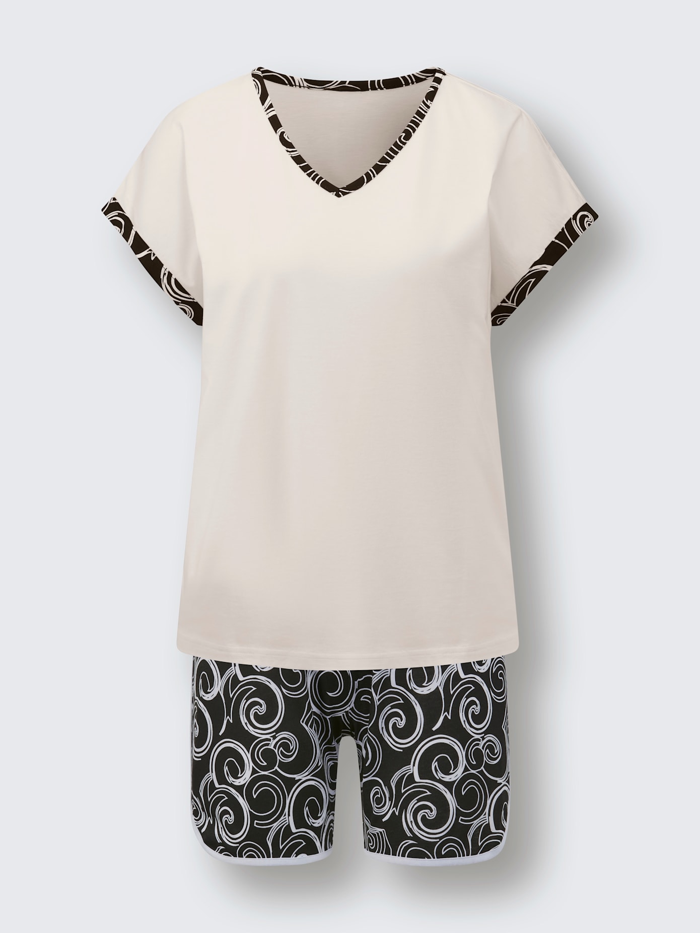 Pyjamas courts jersey fin