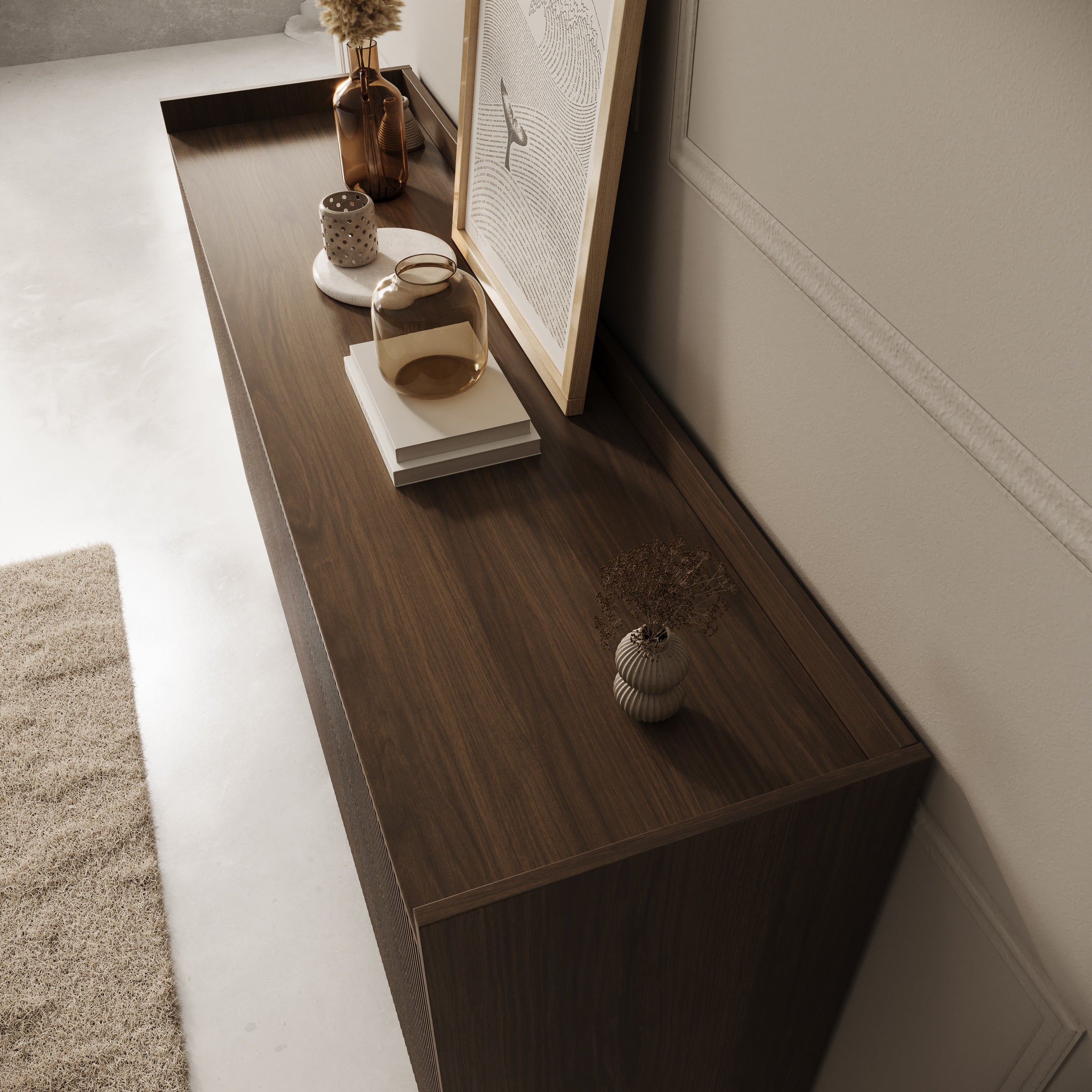 Asty - Ladekast met 6 lades - Donker eiken - 150x41x92 cm