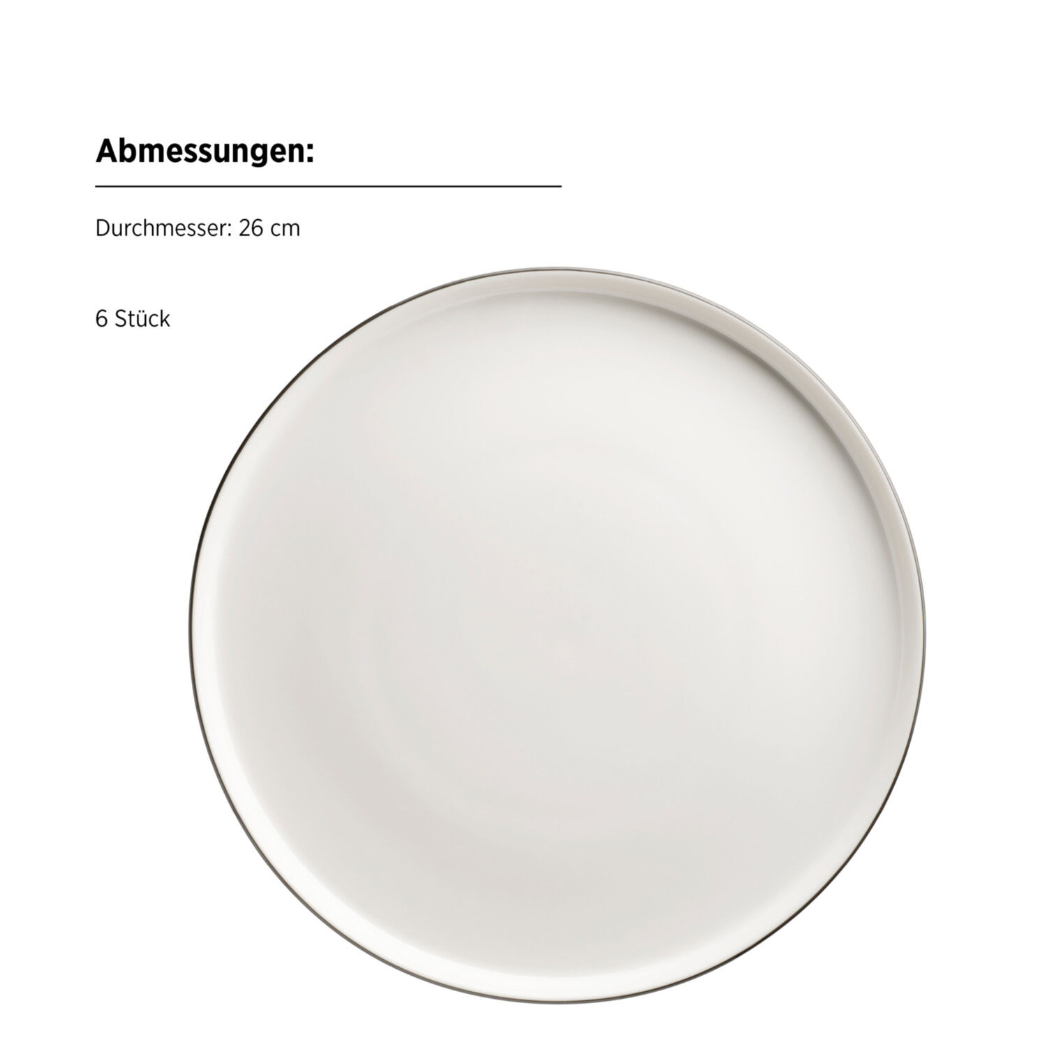 Mäser Tafelservice Sita mit schwarzem Rand 12–teilig