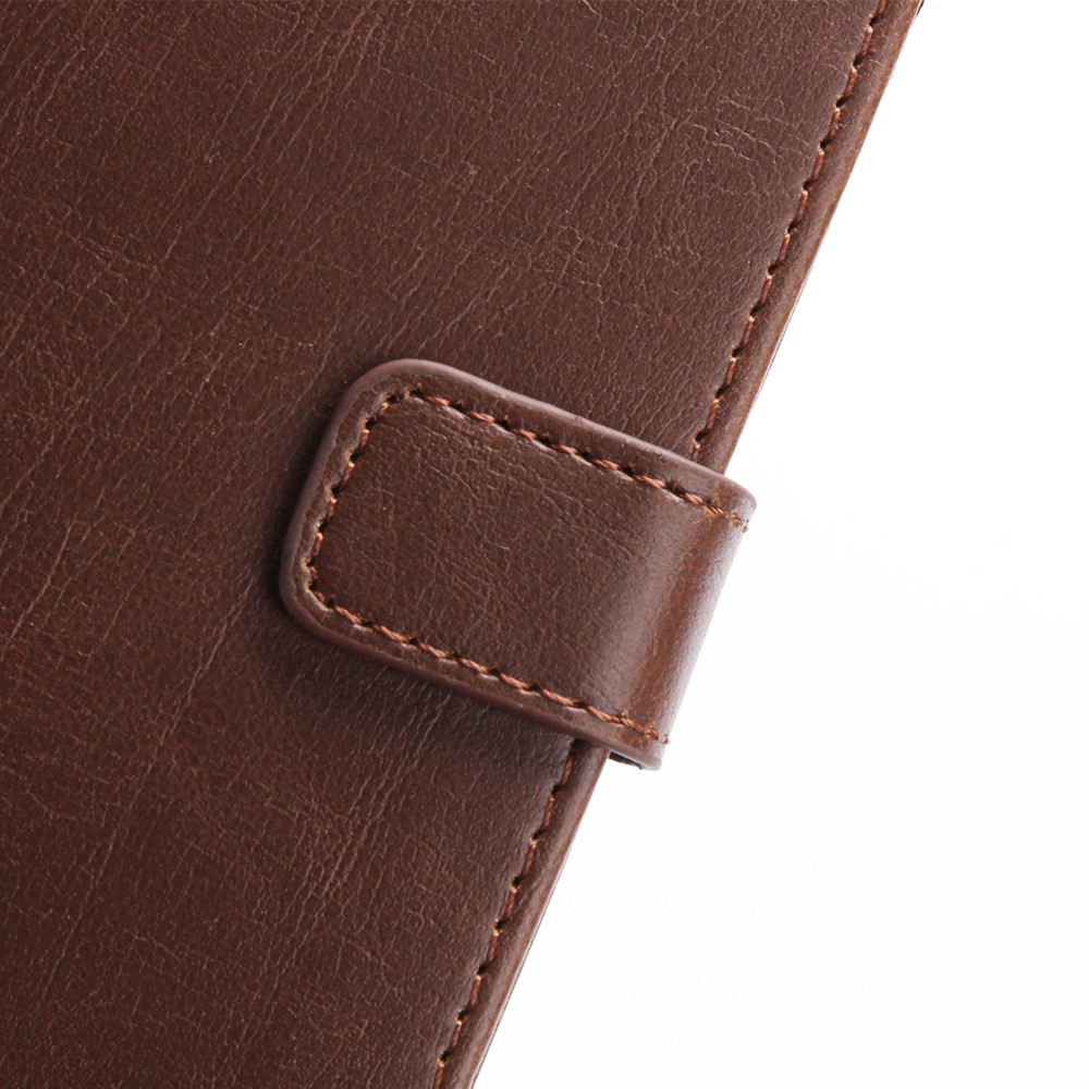 iPhone SE (2022/2020) / 8 / 7 Leder Tasche Flipcover Wallet mit Kartenfächern - Dunkelbraun