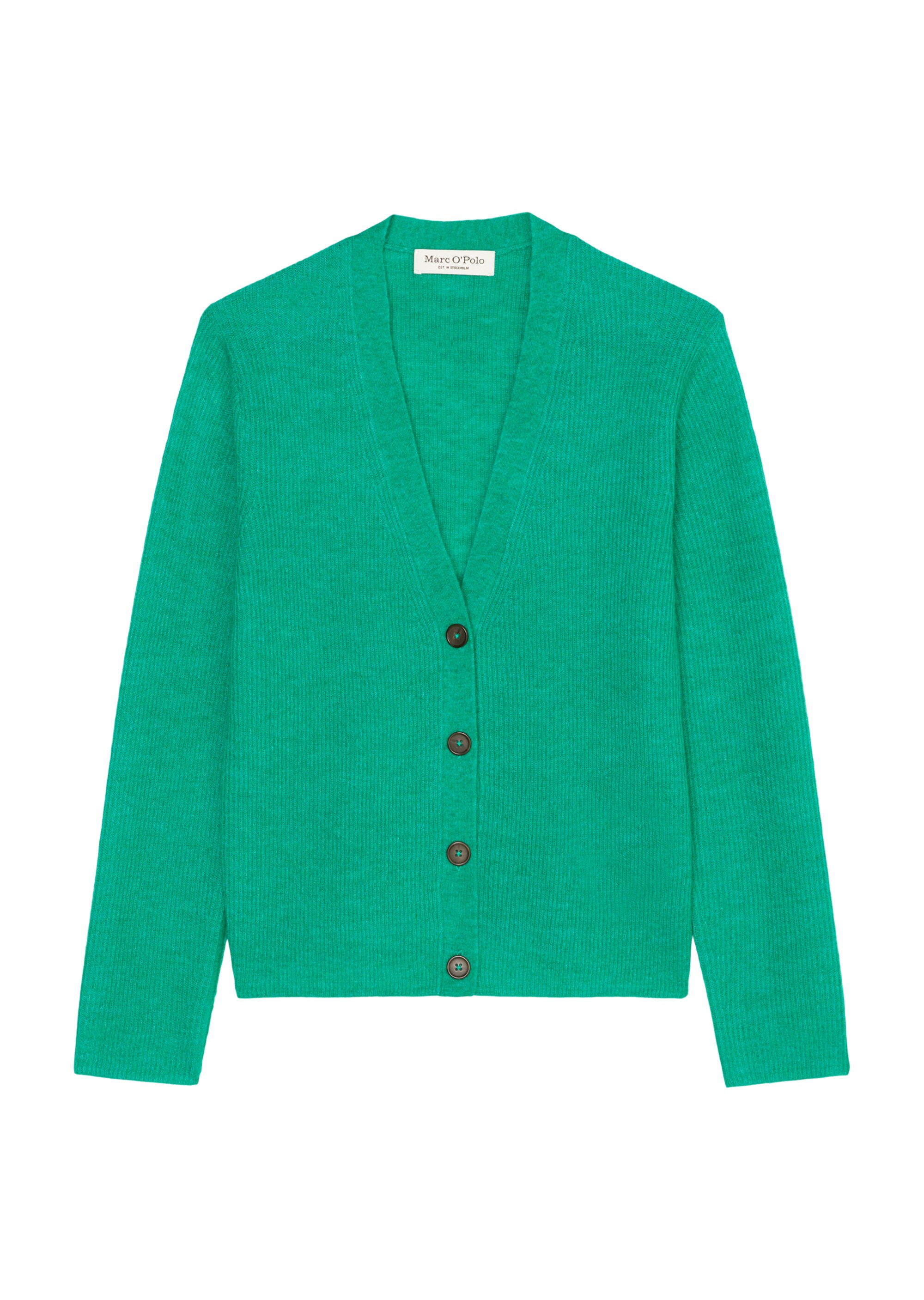 Zart gestrickter V-Neck-Cardigan loose aus Wolle-Alpakawolle-Mix