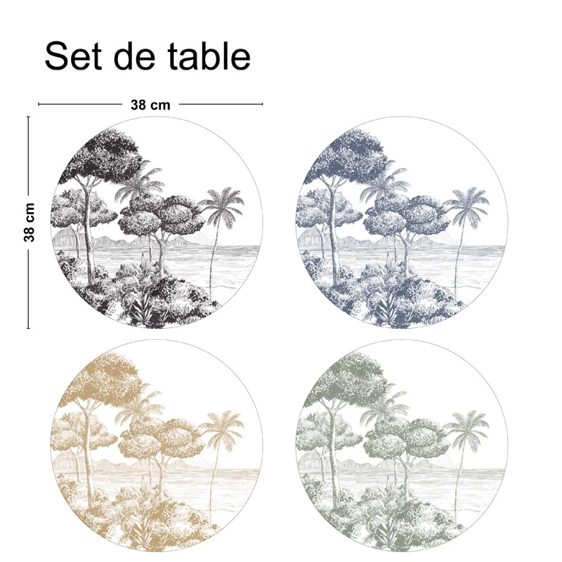 Lot de 4 sets de table L 38xl 38cm - MIX LA PLAGE