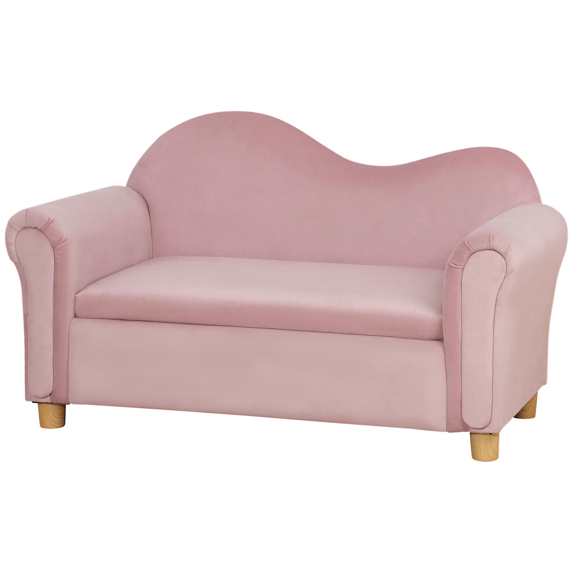 HOMCOM Kindersofa mit Stauraum rosa 84L x 41,5B x 48,5H cm