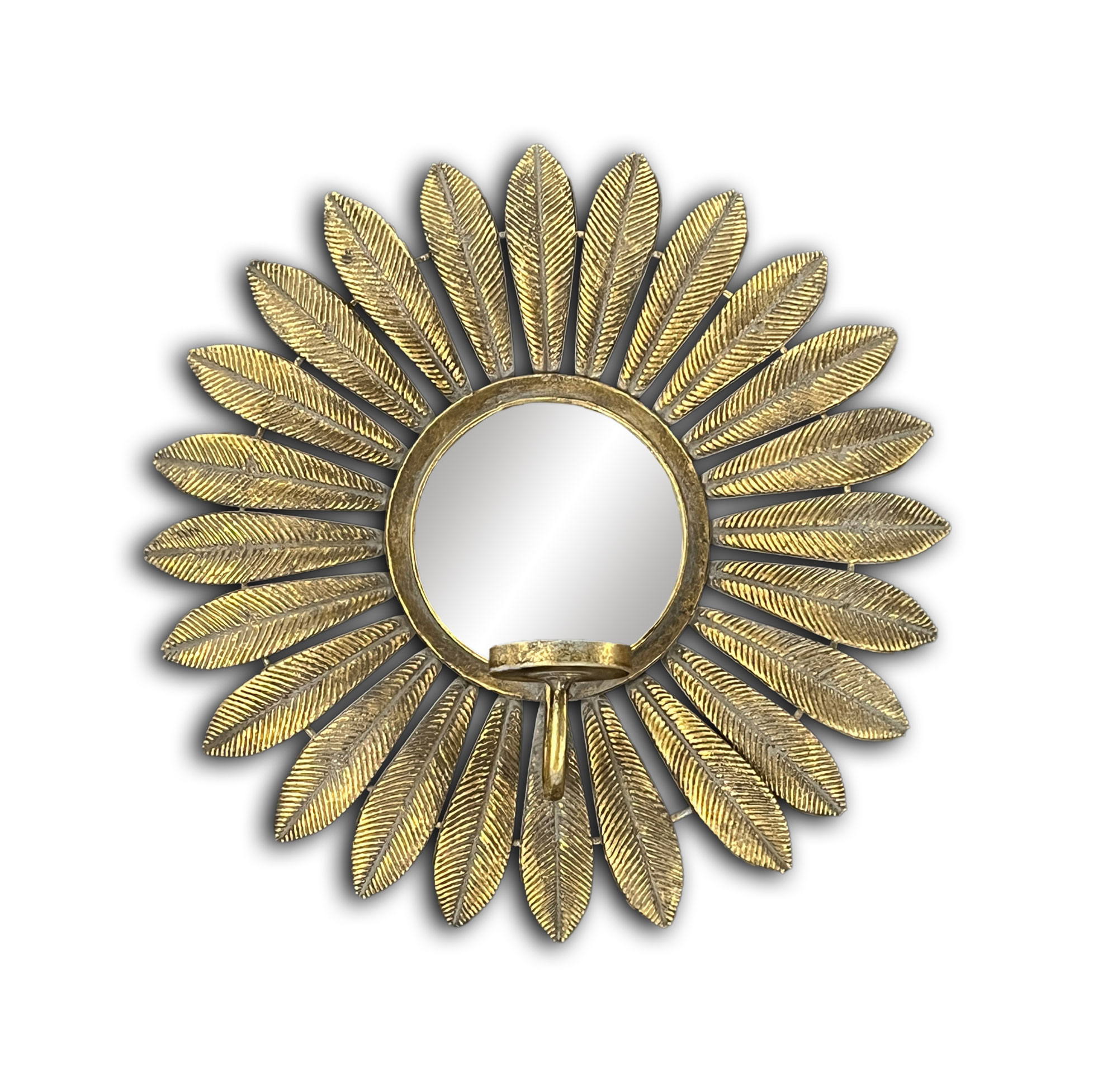 Kerzenhalter 'Sonnenblume', antik gold,  Ø 39 cm von fischer's lagerhaus