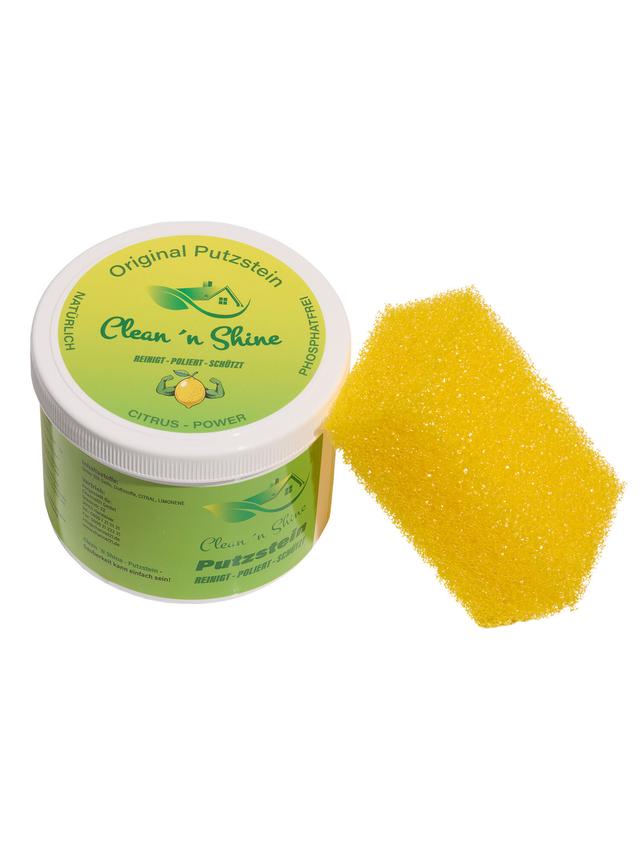 Clean & Shine Putzstein mit Schwamm