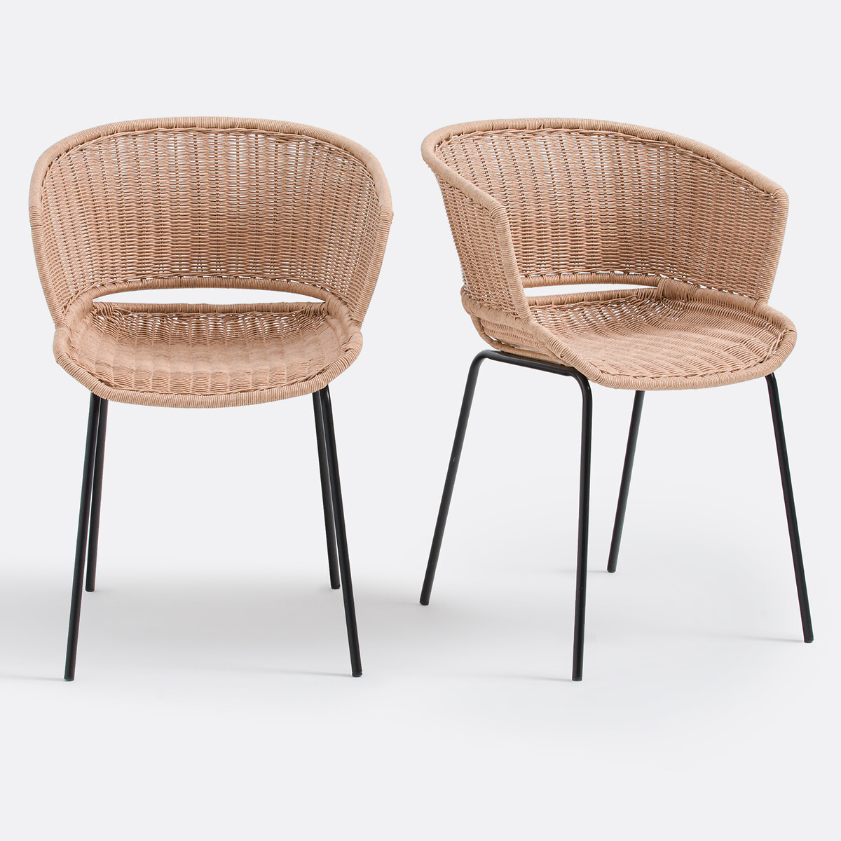 LA REDOUTE INTERIEURS<br>Conjunto de 2 cadeiras de jardim em metal e resina, Verana
