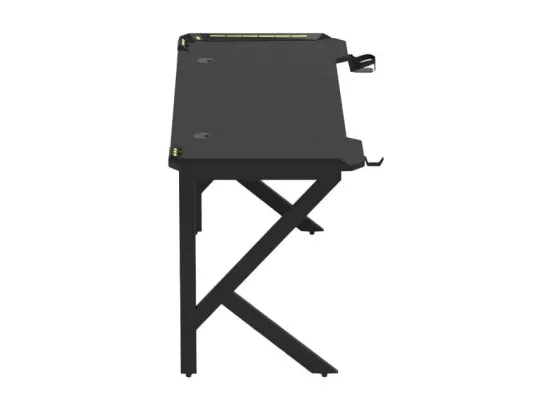 Bureau gamer LED ergonomique 160x60 porte casques et boissons PIPA
