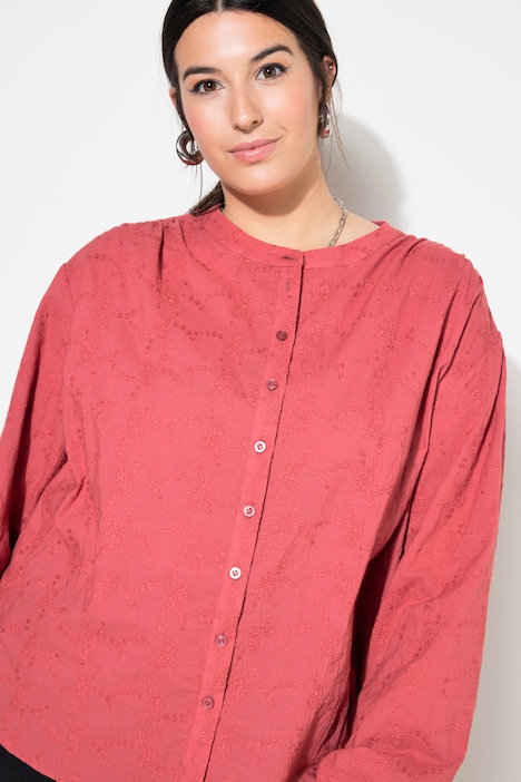 Bluse, oversized, Struktur-Qualität, Ballon-Langarm