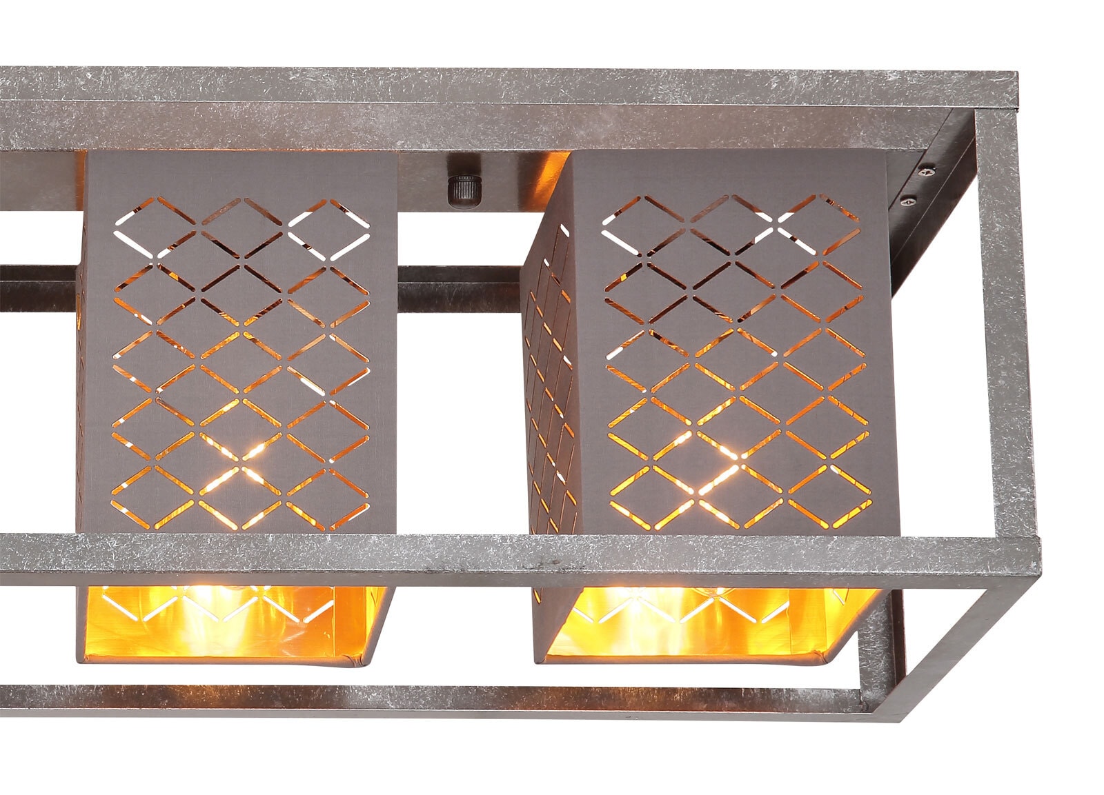 THOMAS Deckenlampe silberfarben 15498-4D, B/H/T: 75 x 22,5 x 20 cm, Textil, Metall