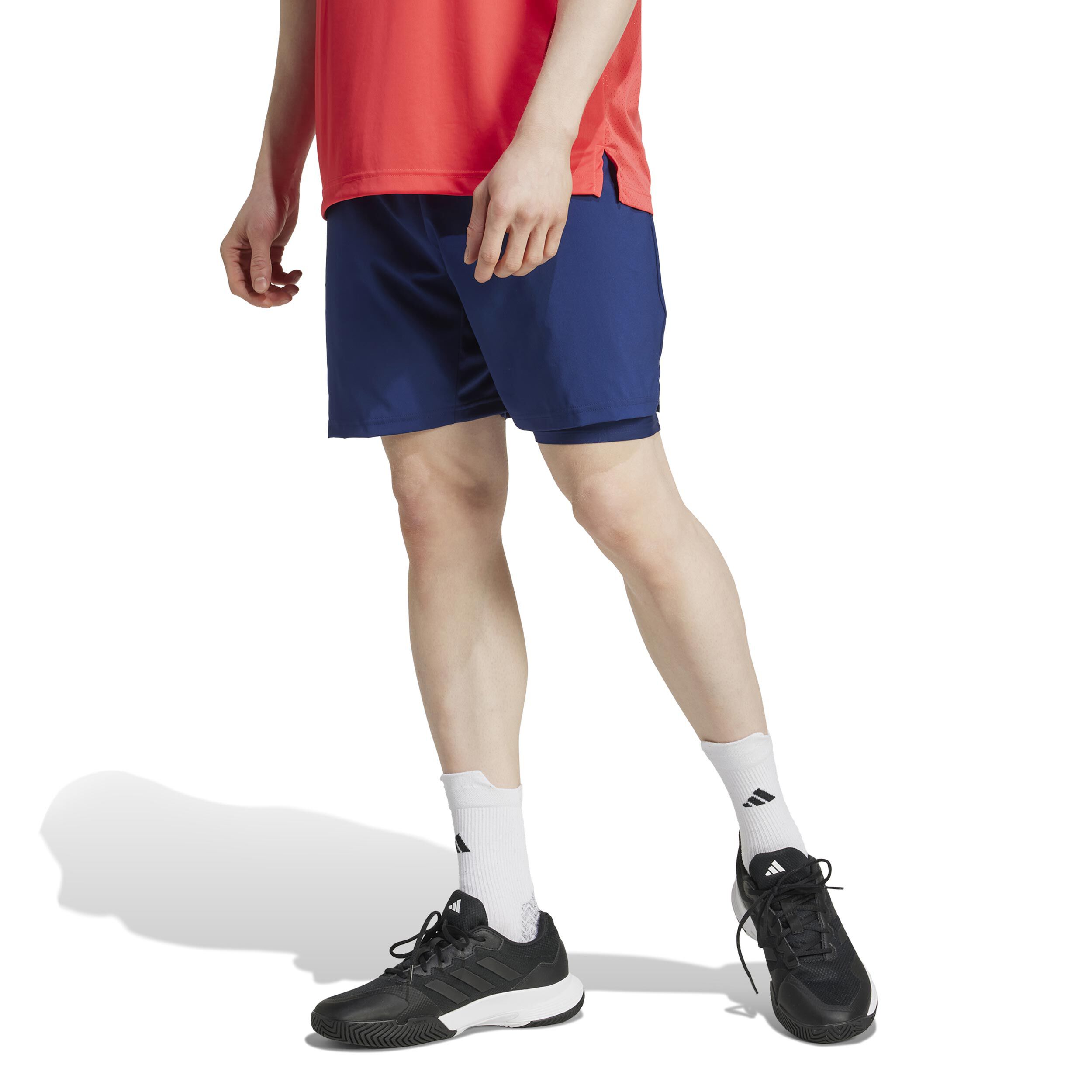 adidas Club 2in1 7in Shorts Hommes - Bleu Foncé