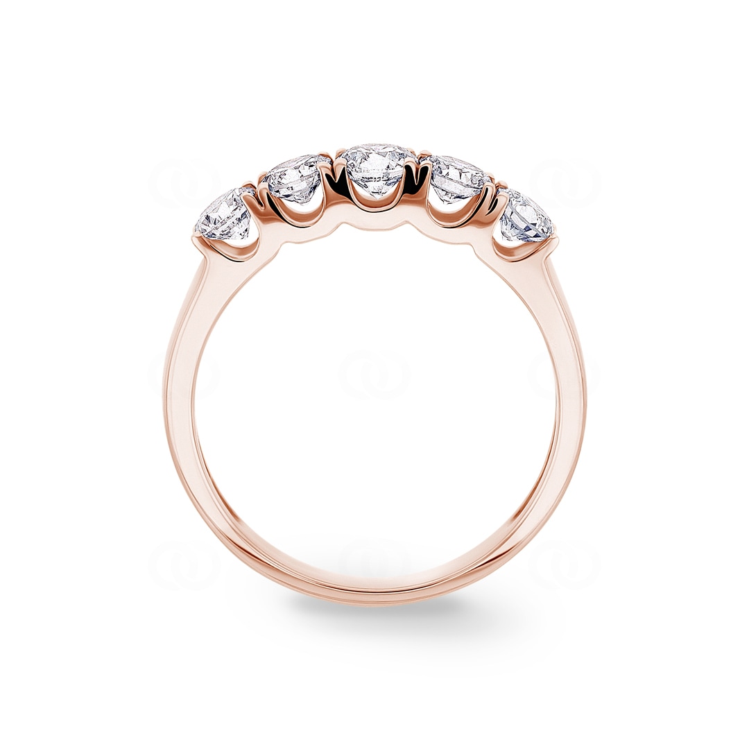 Damenring 750/18 K Roségold mit Diamanten 1.00 ct H/si