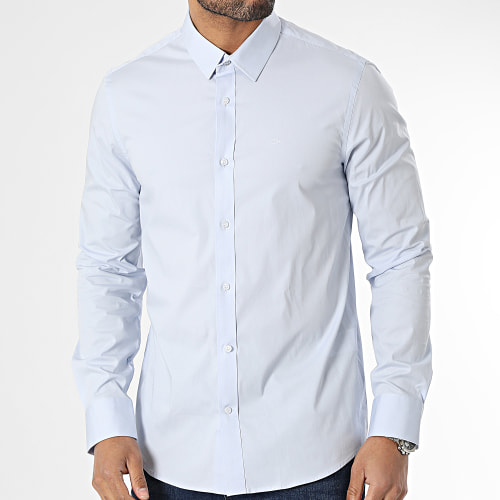 Chemise Manches Longues Stretch Poplin 0856 Bleu Clair