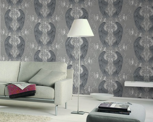 Vliesbehang 52579 Glööckler Imperial Angel Wings zilver
