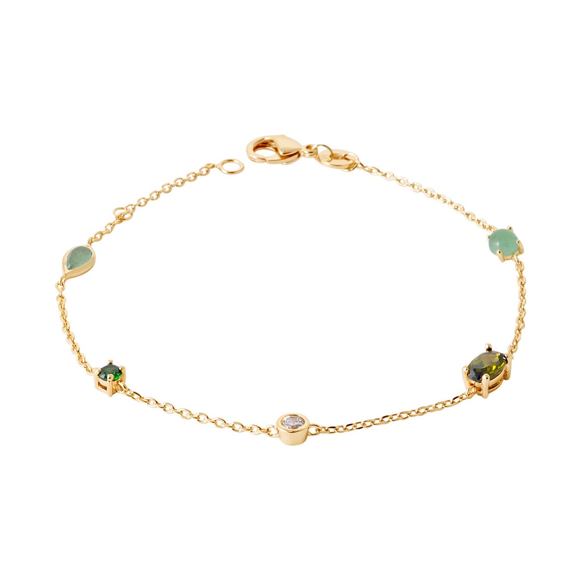 Bracelet Brillaxis plaqué or OZ vert