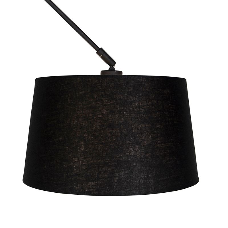 Hanglamp zwart met linnen kap zwart 35 cm - Blitz