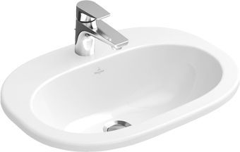 Villeroy & Boch O.novo inbouwwastafel 56x40.5cm m. overloop m. 1 kraangat wit